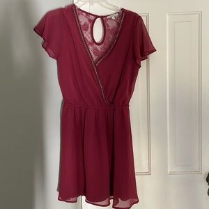 Faux wrap, beaded dress